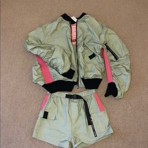 NWT Boutique Sage Jacket Short Set